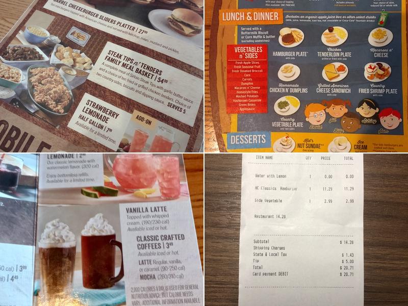 Cracker Barrel Old Country Store Menu