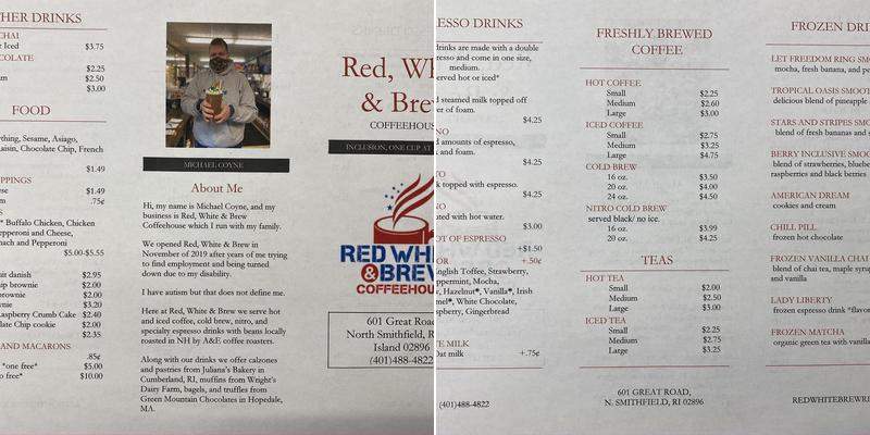 Red, White & Brew Menu