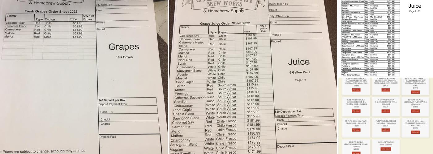 St Louis Wine & Beermaking, LLC Menu