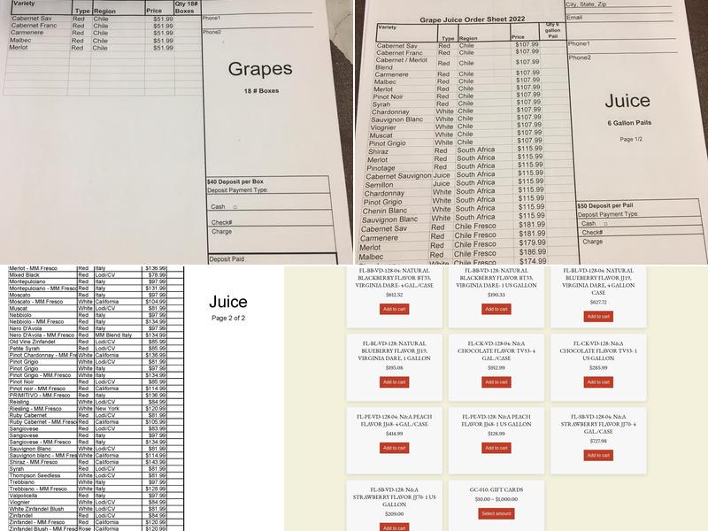 St Louis Wine & Beermaking, LLC Menu