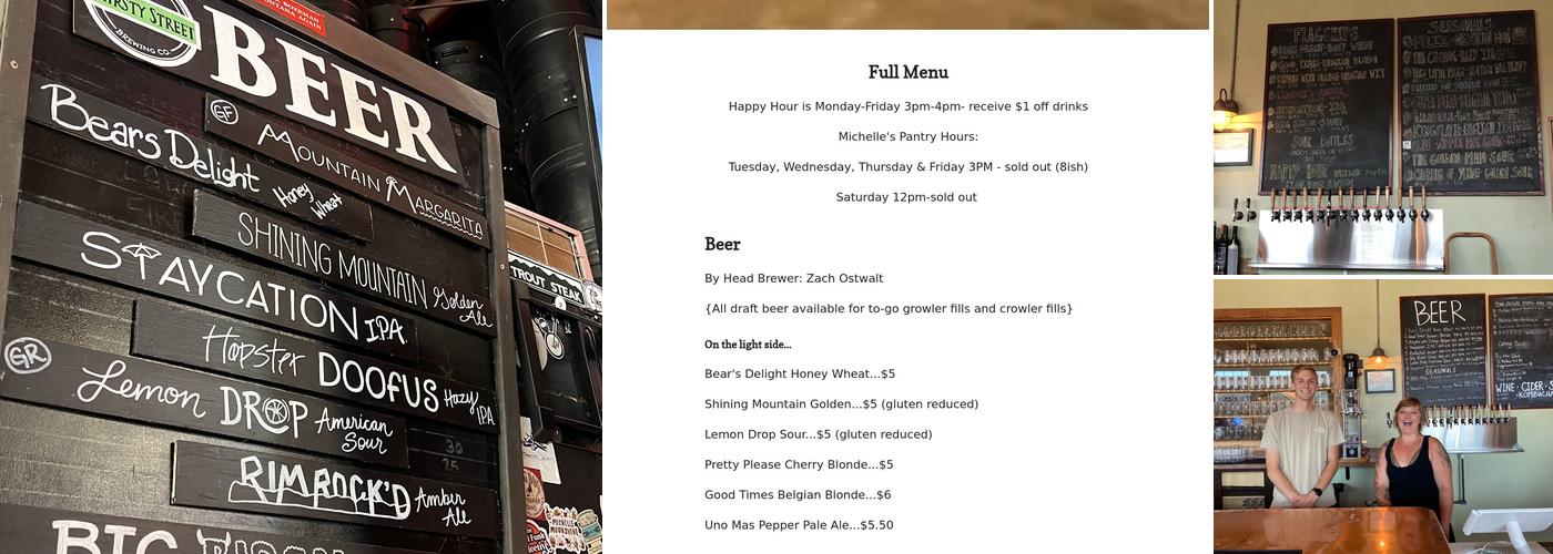 Thirsty Street Brewing Co Menu