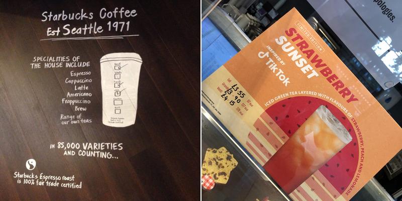 Starbucks Coffee Menu