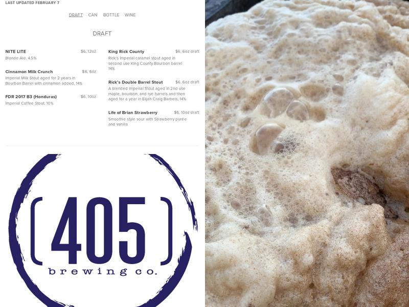 (405) Brewing Co., LLC Menu