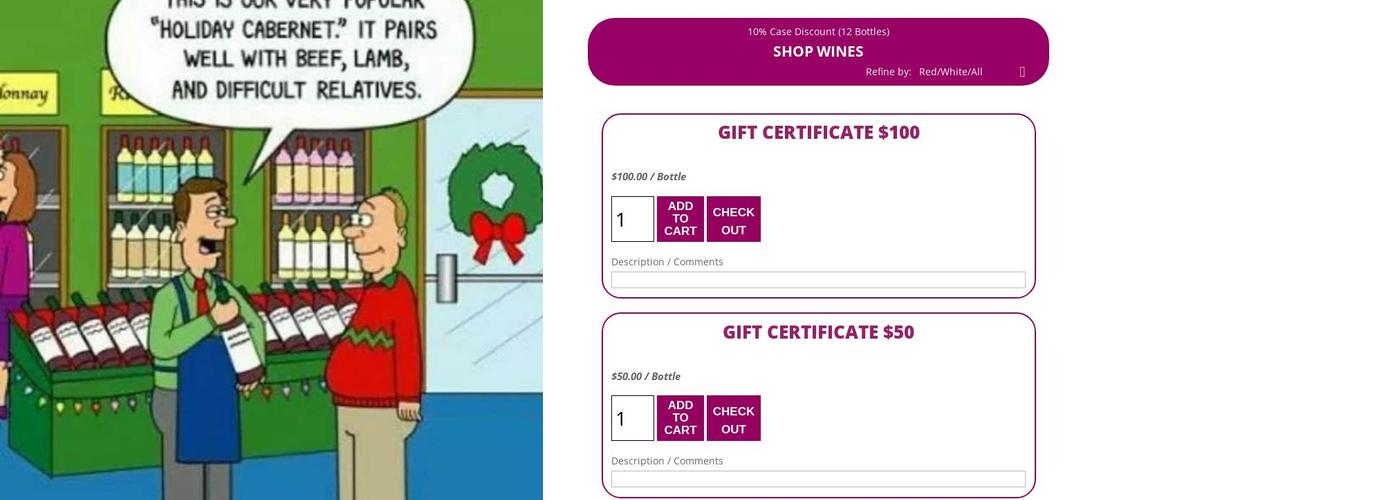 Northwest Cellars Menu