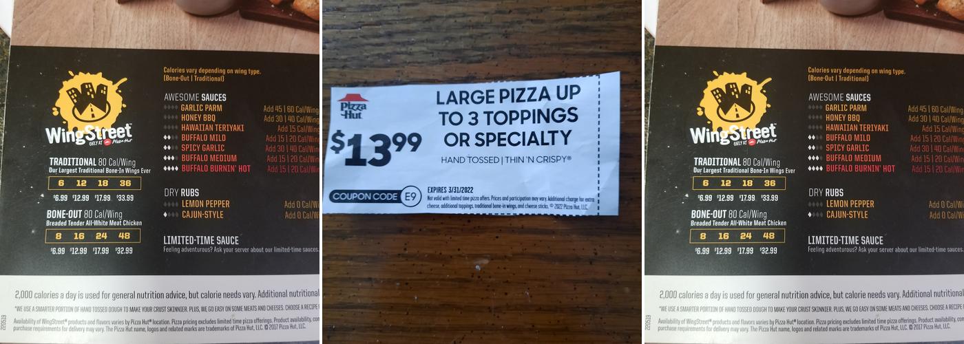 Pizza Hut Menu