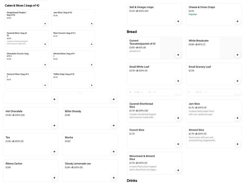 Gilchrist Bakers Menu