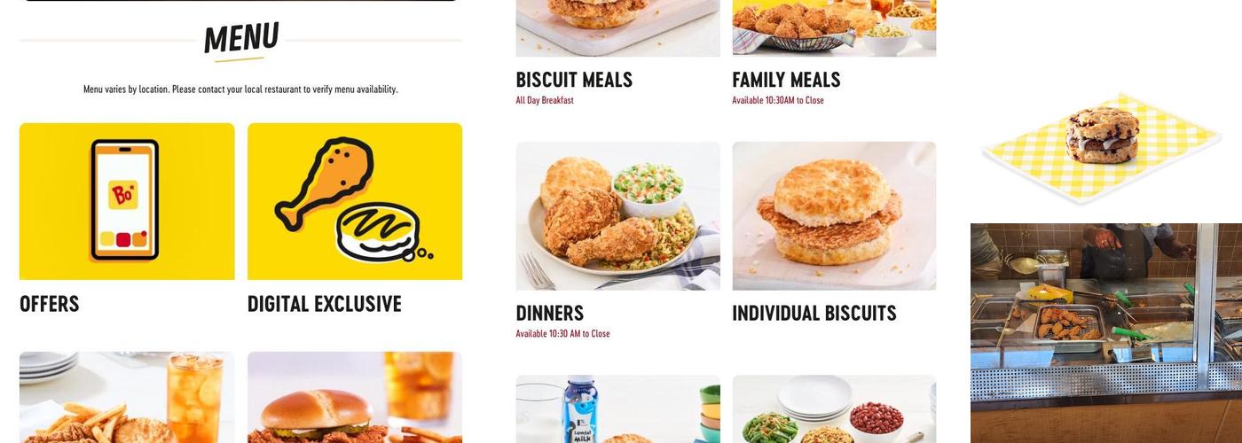 Bojangles Menu