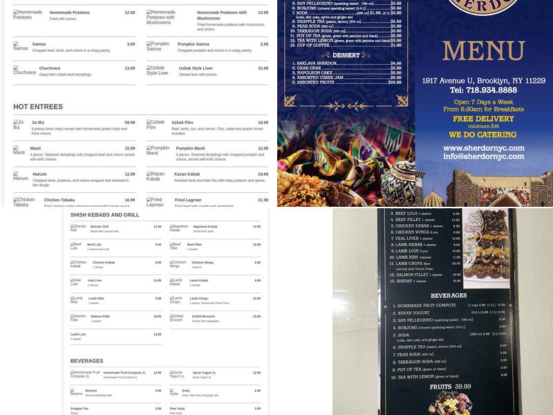 Sherdor Menu