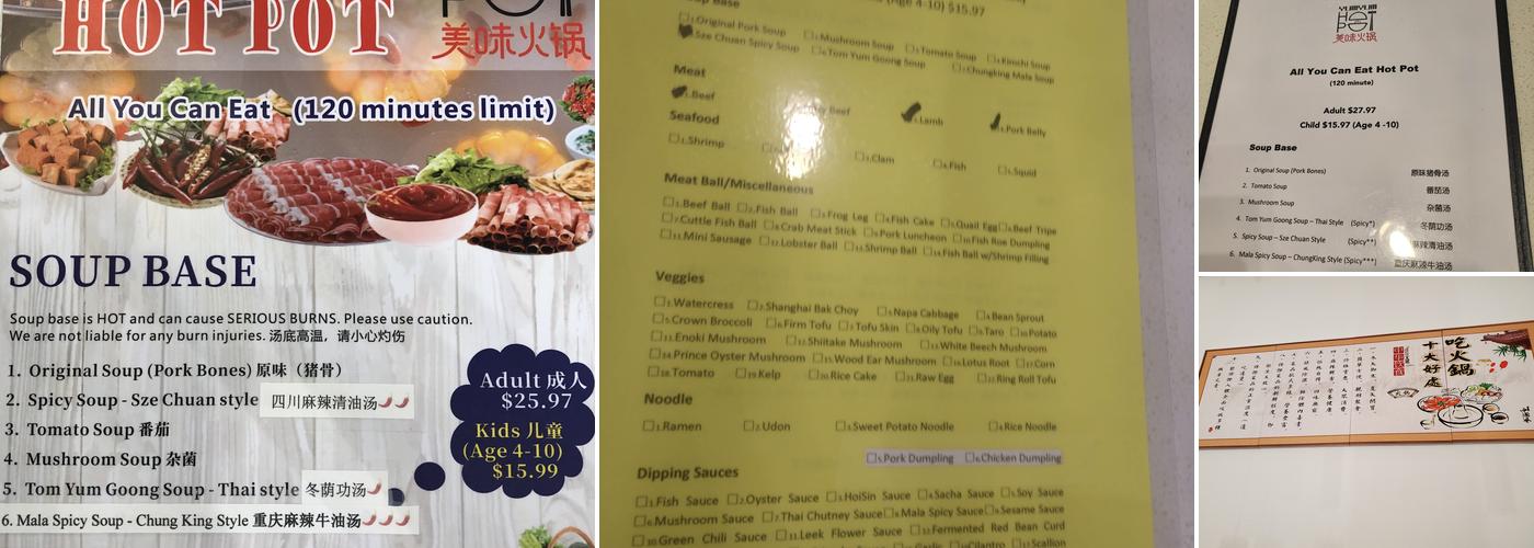 Yum Yum Hot Pot AYCE Menu