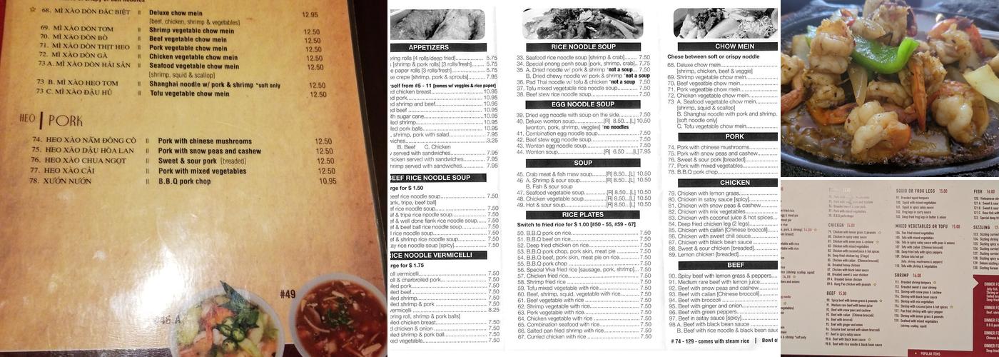 Viva Restaurant Menu