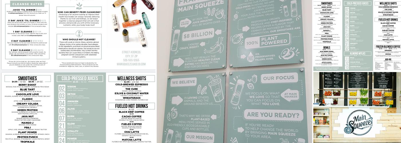 Main Squeeze Juice Co. Menu