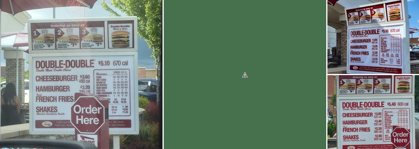 In-N-Out Burger Menu