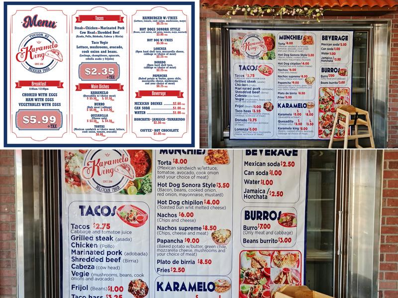 Karamelo King Menu