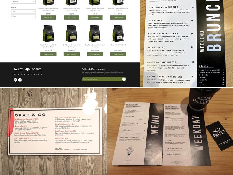 Pallet Coffee Roasters Menu