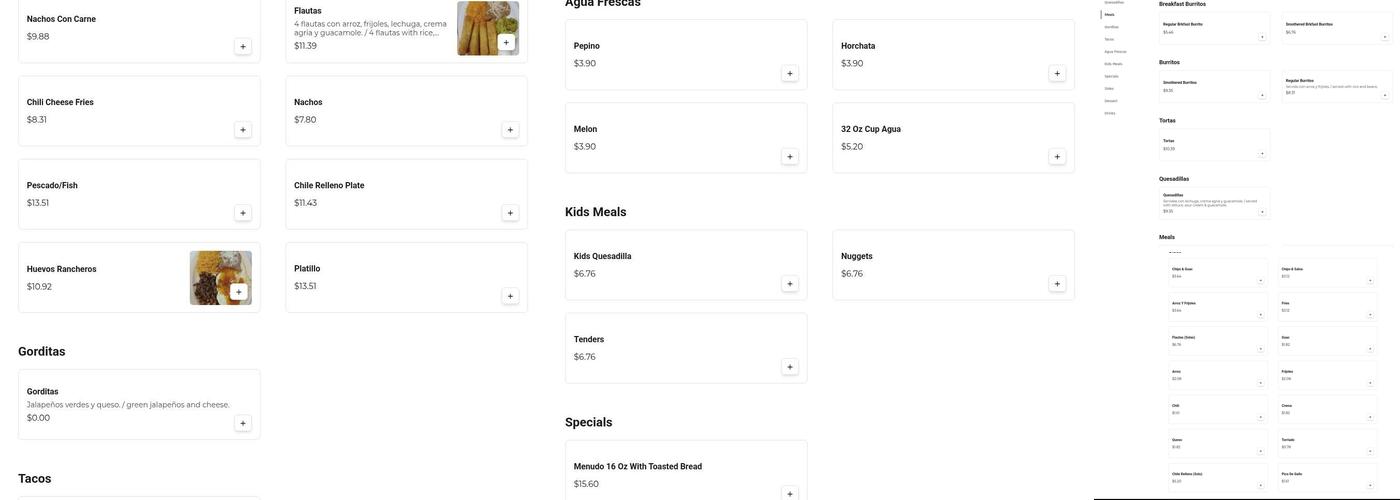Tacos El Rey 2 Menu