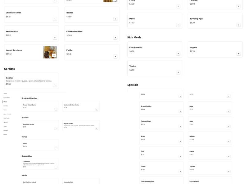 Tacos El Rey 2 Menu