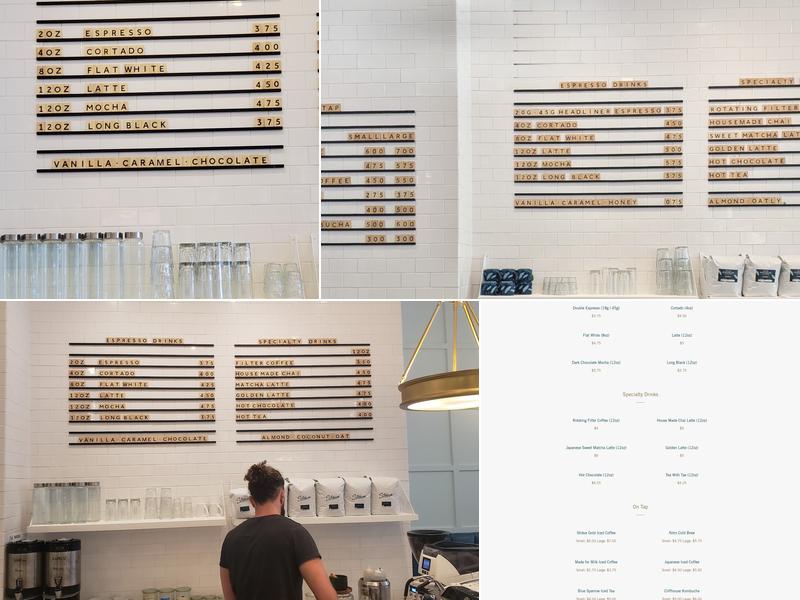 Blue Sparrow Coffee Menu