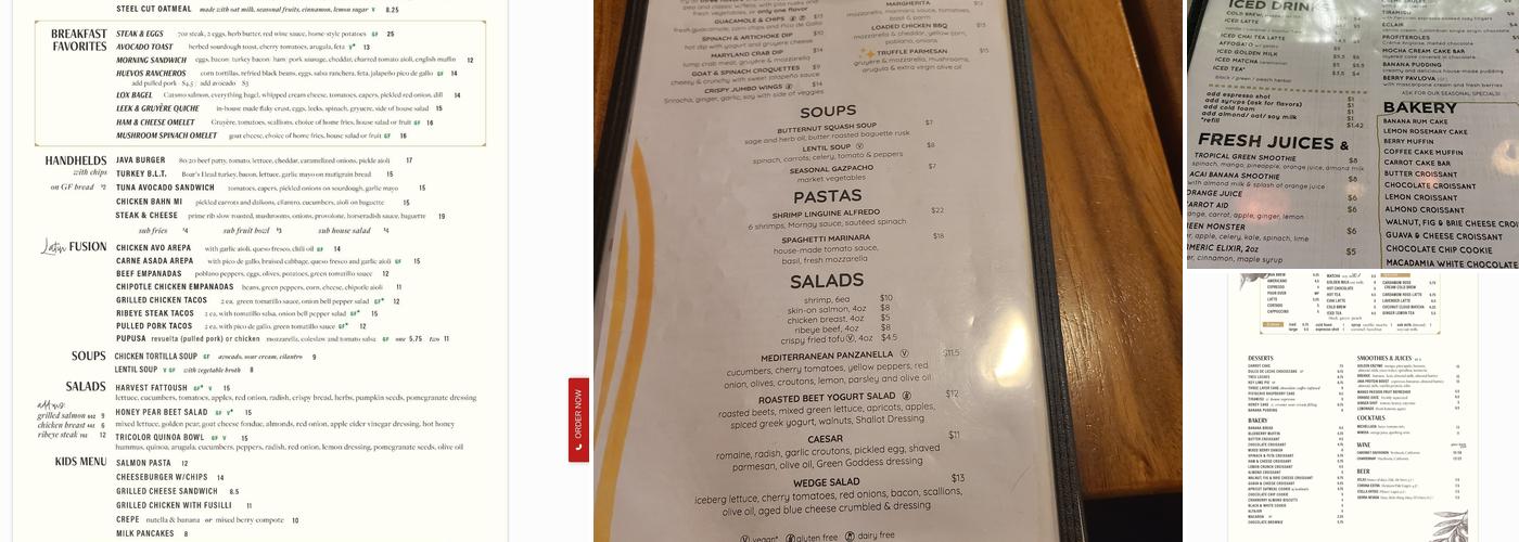 Java Nation Menu