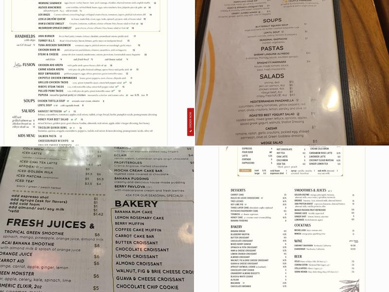 Java Nation Menu