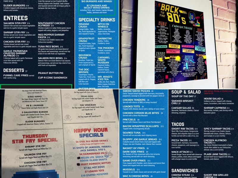 The Hideout Arcade Bar & Grille Menu