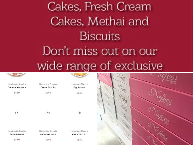 Nafees Bakers & Sweets Walsall Menu