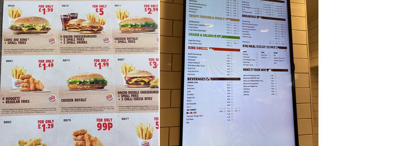 Burger King Menu