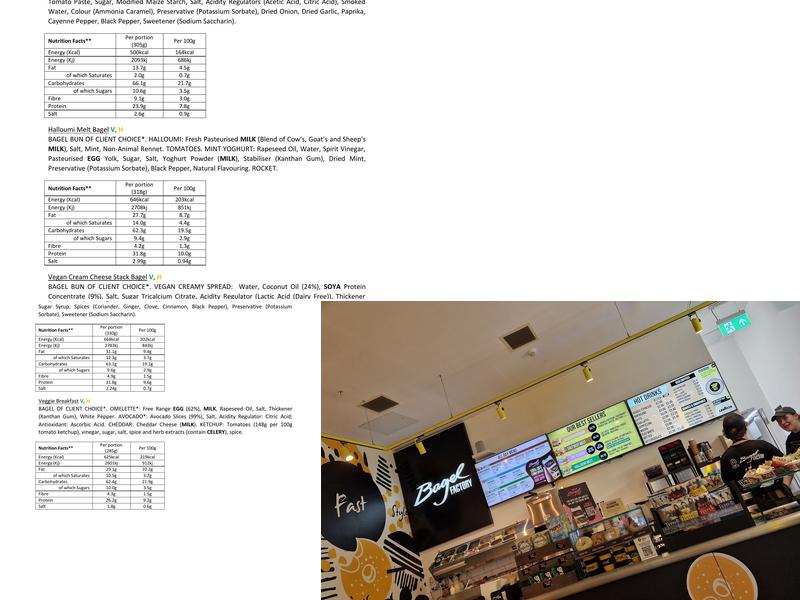 Bagel Factory Eldon square Menu