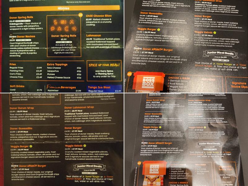 German Doner Kebab Menu