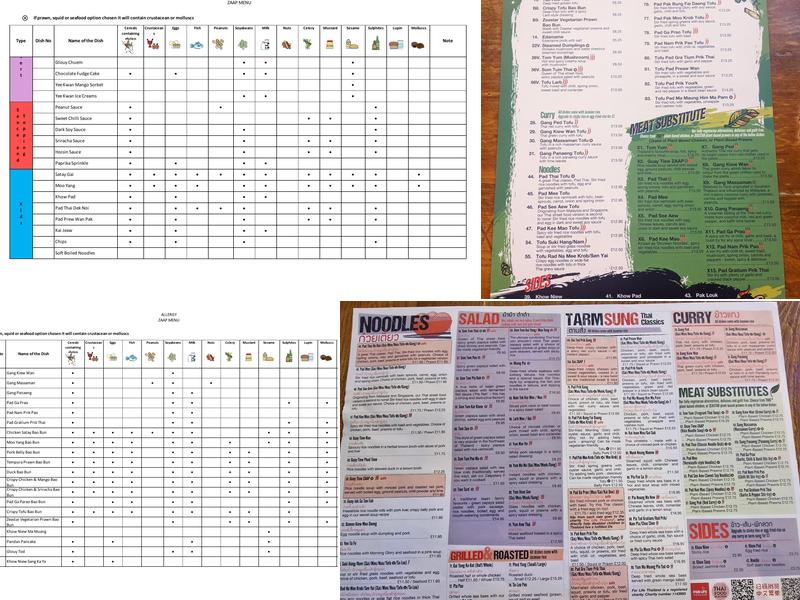 Zaap Thai Street Food Newcastle Menu