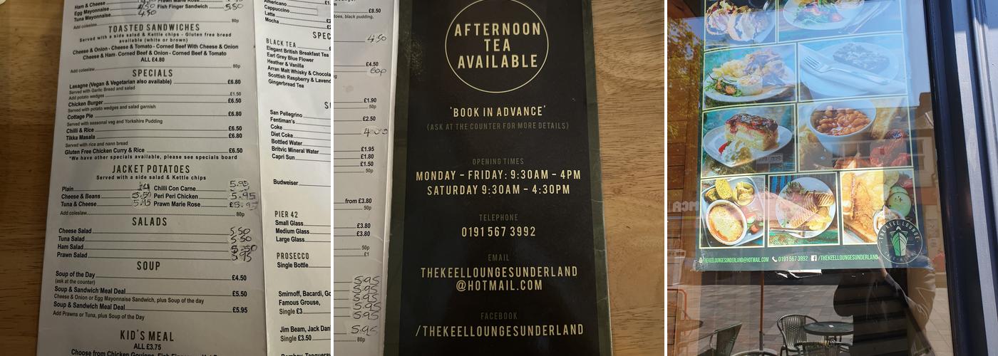 The Keel Lounge Menu