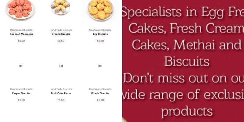 Nafees Bakers & Sweets Keighley Menu