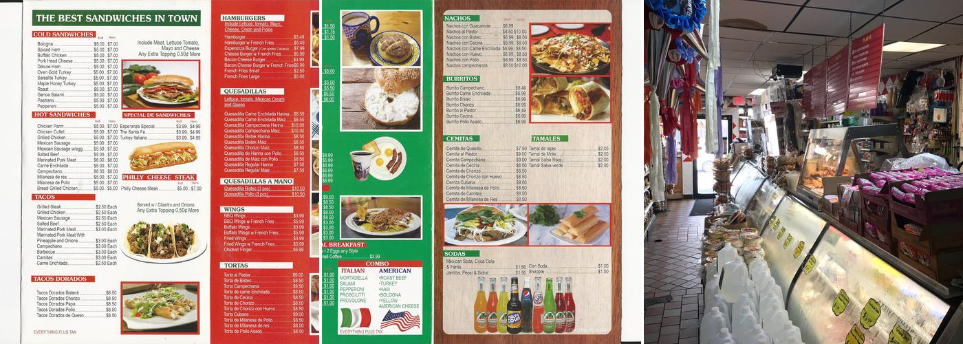 Esperanza Deli & Grocery Menu