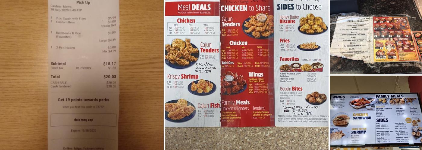 Get 2 Go Express Krispy Krunchy Chicken Menu