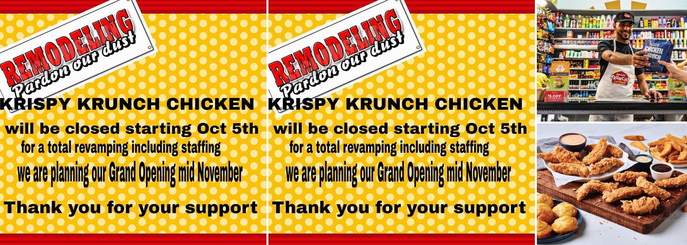 Krispy Krunchy Chicken Menu