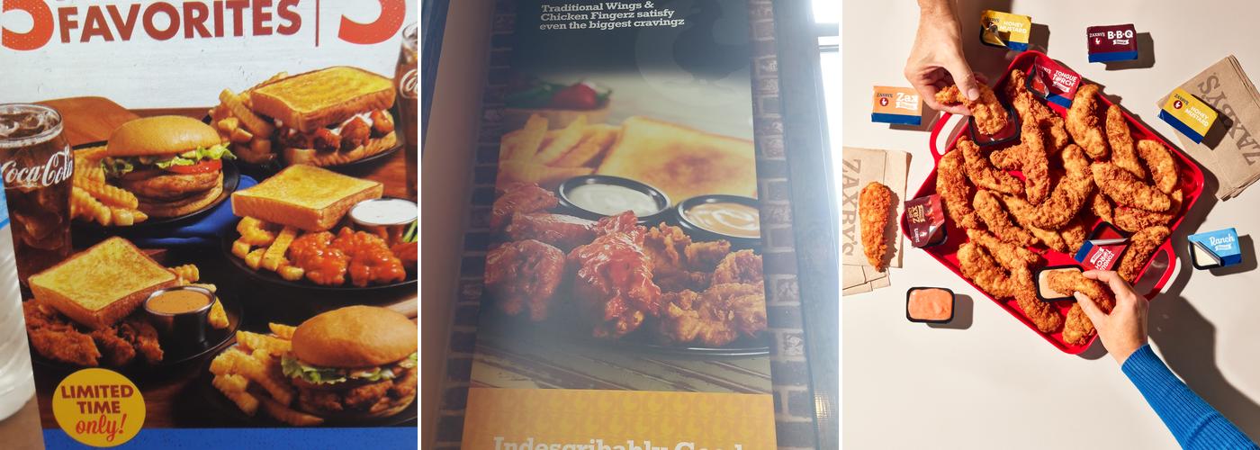 Zaxbys Chicken Fingers & Buffalo Wings Menu