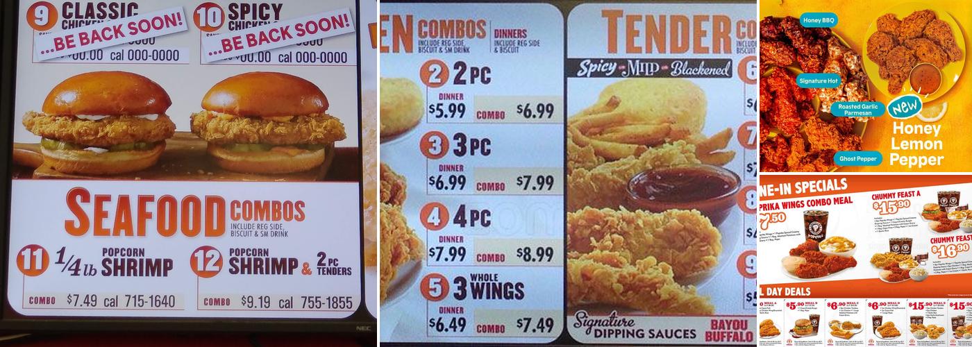 Popeyes Louisiana Kitchen Menu