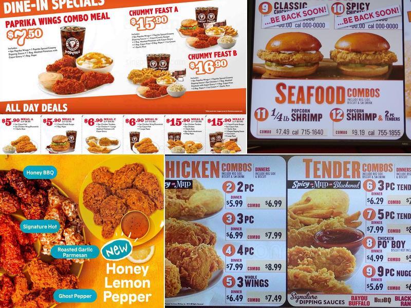 Popeyes Louisiana Kitchen Menu