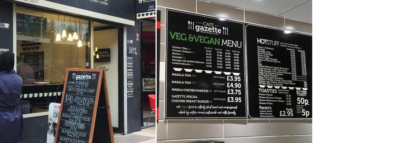 Cafe Gazette Menu
