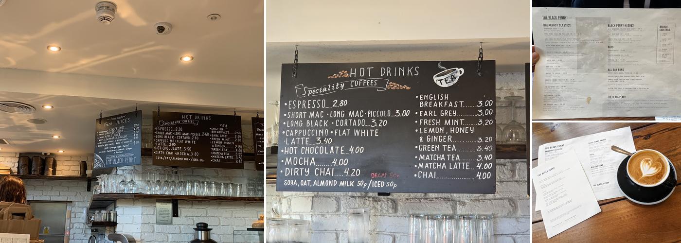 The Black Penny Menu