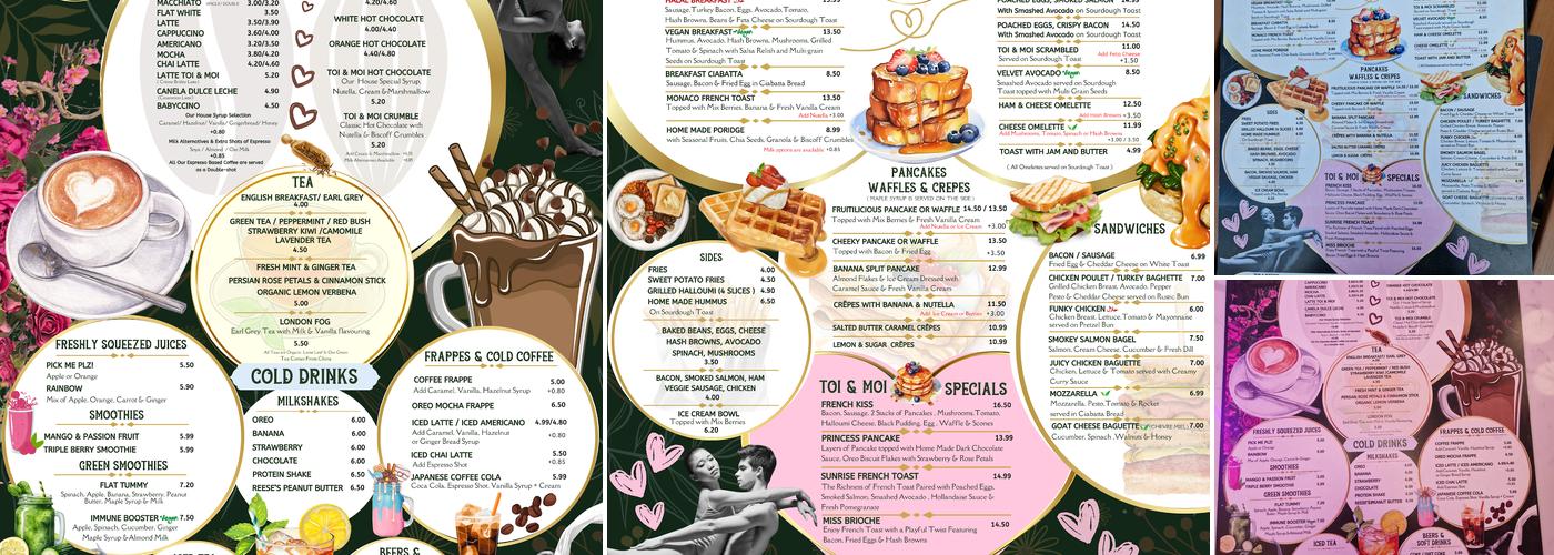 Toi & Moi Cafe Menu