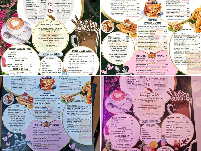 Toi & Moi Cafe Menu