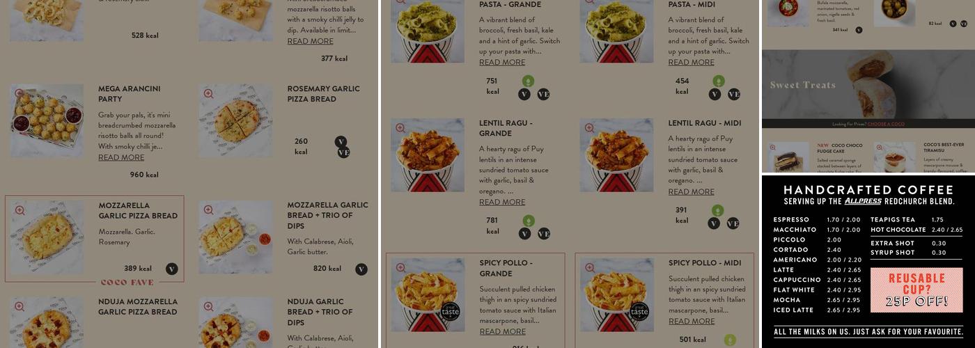 Coco di Mama - Italian To Go - Victoria Menu