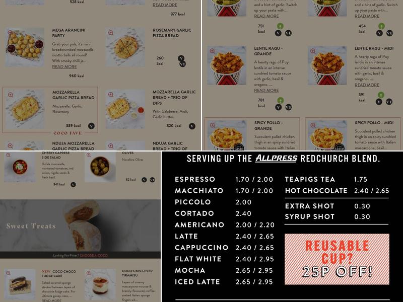 Coco di Mama - Italian To Go - Victoria Menu