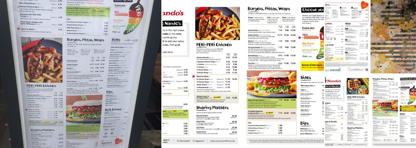 Nando's Whiteley Menu