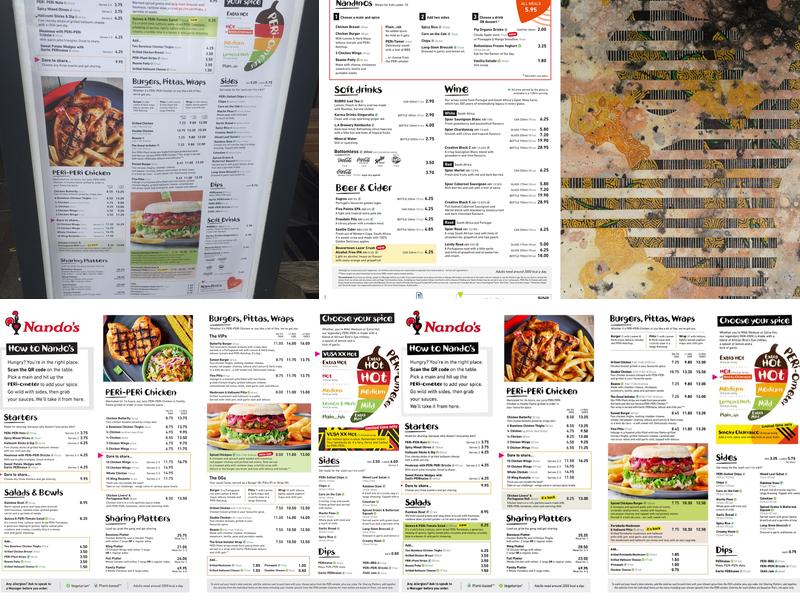 Nando's Whiteley Menu