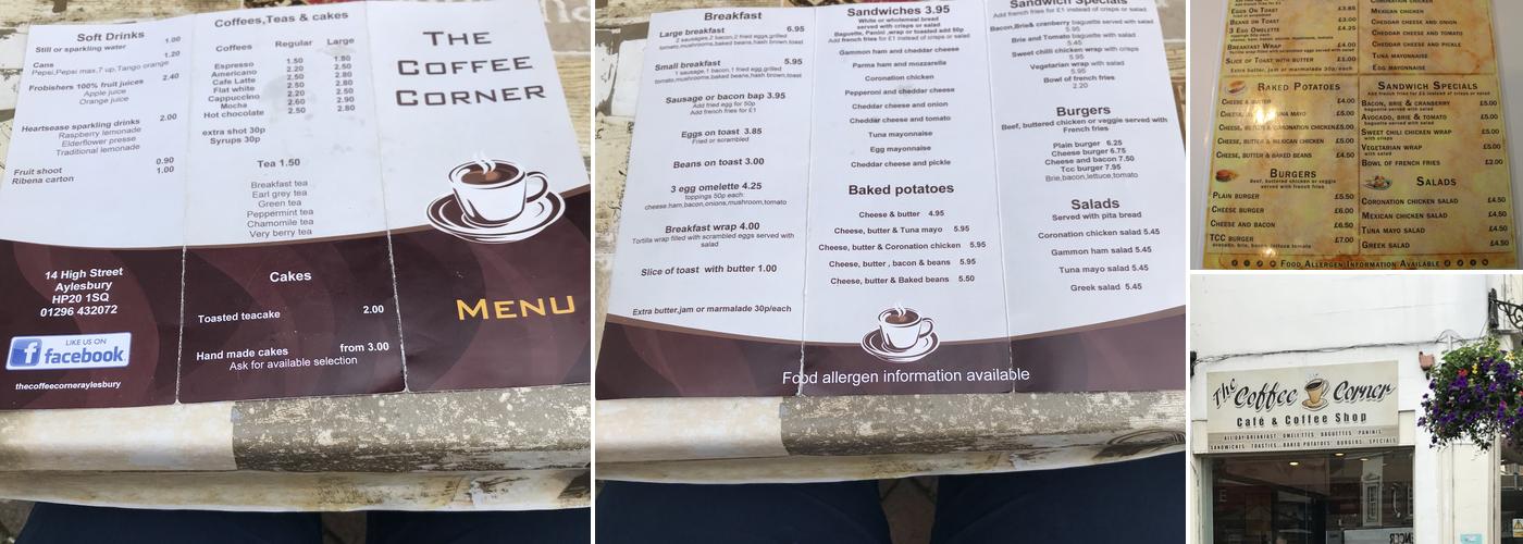 The Coffee Corner Menu