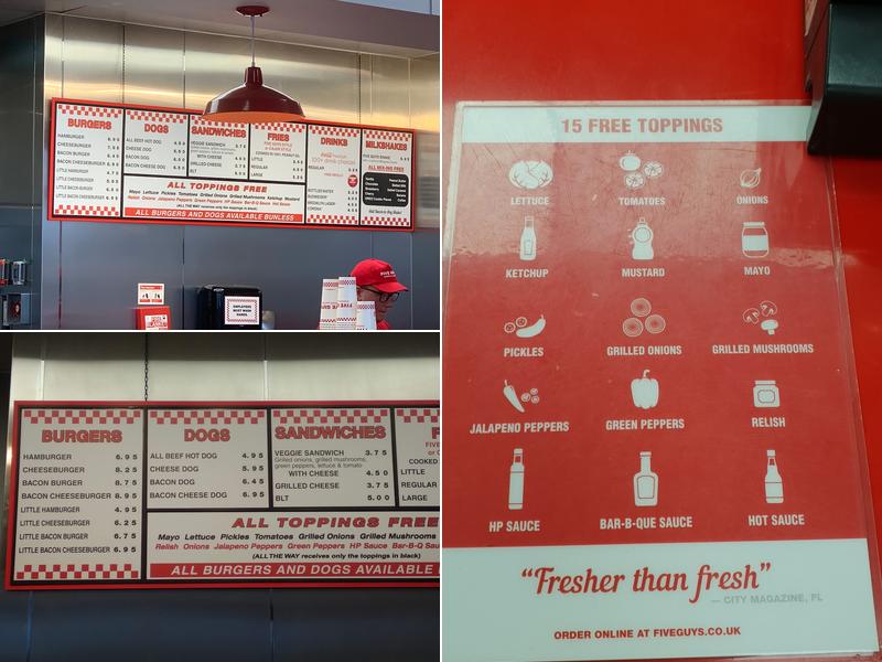 Five Guys Whiteley Menu