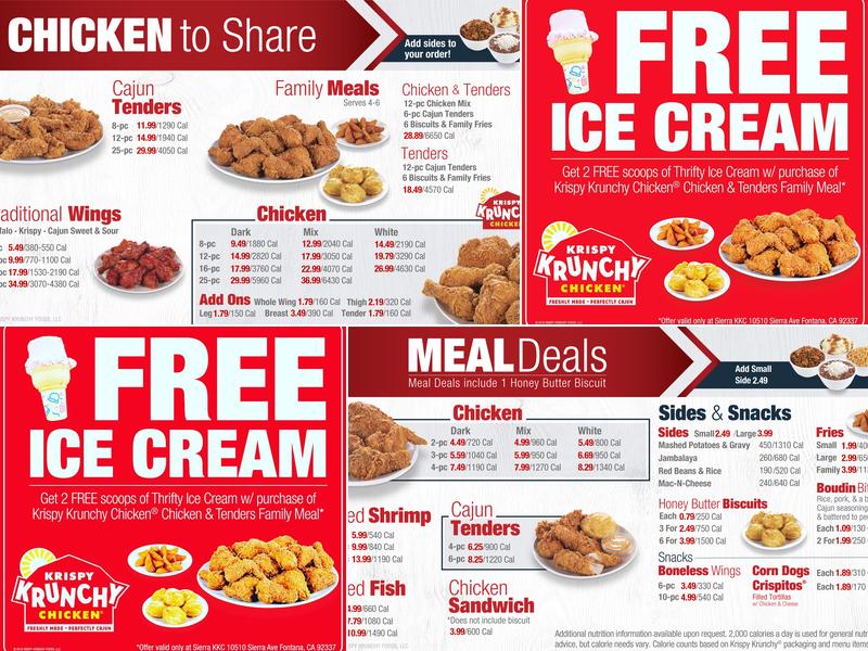 Krispy Krunchy Chicken Menu