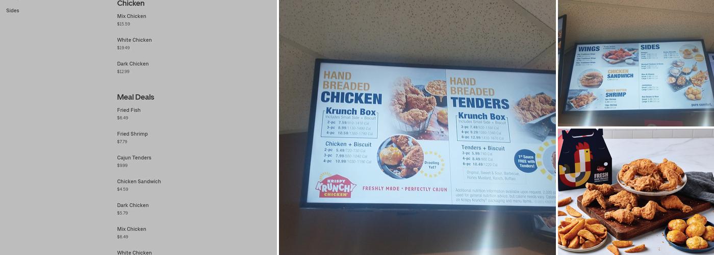 Krispy Krunchy Chicken Menu