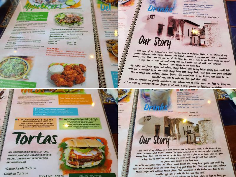 FRIDA AUTHENTIC MEXICAN FOOD Menu